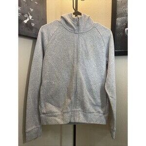 PUMA Small Logo Full Zip Hoodie Womens Grey Casual Outerwear Size Medium